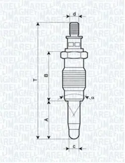 UX18A Свічка розжарення RENAULT, ROVER, SEAT, SKODA [062900005304] MAGNETI MARELLI підбір по vin на Brocar