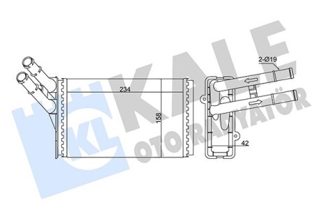 347370 Радиатор отопления Audi 80,A4,Passat 96-,Skoda SuperB I KALE OTO RADYATOR подбор по vin на Brocar