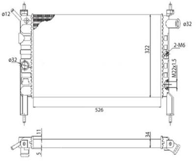 350213831003 Радиатор двигателя OPEL ASTRA F 1,4 1,6 CORSA C 1,4 1,6 MAGNETI MARELLI підбір по vin на Brocar