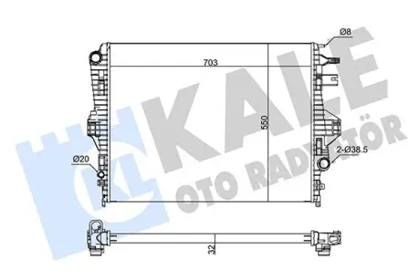 345865 Радіатор охолодження Touareg,Porsche Cayenne 4.2/4.2TDI KALE OTO RADYATOR підбір по vin на Brocar