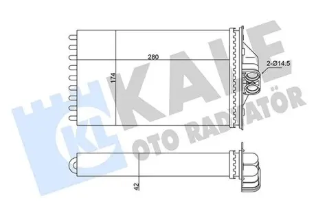 346335 Радиатор отопления Grand Voyager III,Dodge Caravan -95 KALE OTO RADYATOR подбор по vin на Brocar