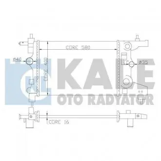 355200 Радіатор охолодження Astra J,Chevrolet Cruze 1.6/1.8 -9 KALE OTO RADYATOR підбір по vin на Brocar