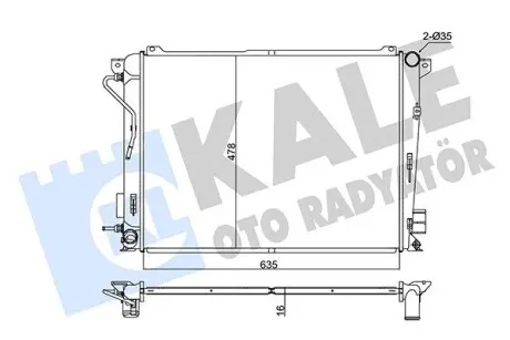 347815 Радиатор охлаждения Sonata V,Grandeur 2.0/2.2CRDi 06- KALE OTO RADYATOR подбор по vin на Brocar