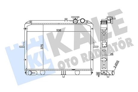 369900 Радиатор охлаждения Carens II,Pregio 2.0CRDi/2.7D 97- KALE OTO RADYATOR підбір по vin на Brocar