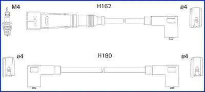 134784 К-кт високовольтних проводів Polo,Seat Cordoba,Ibiza HITACHI підбір по vin на Brocar