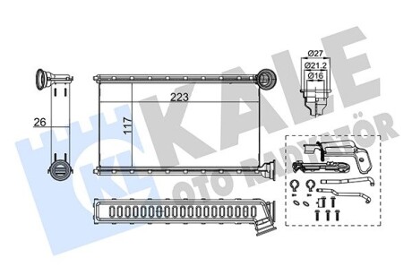 355225 Радиатор отопления C1 II,Peugeot 108,Toyota Aygo -14 KALE OTO RADYATOR подбор по vin на Brocar