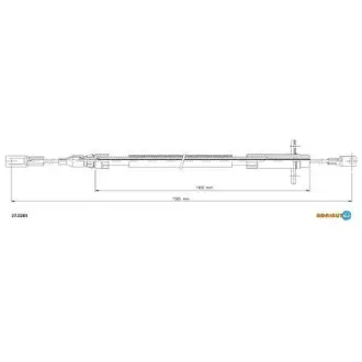 270283 Трос ручного гальма прав.Sprinter 97- 1565/1390mm ADRIAUTO підбір по vin на Brocar