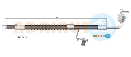 131279 Шланг гальмівний передн. правий. 1,3 Escort/Orion -90 ADRIAUTO підбір по vin на Brocar