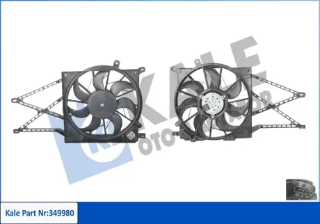 349980 Вентилятор радіатора Astra G,Zafira A 1.2/2.2 -98 KALE OTO RADYATOR підбір по vin на Brocar