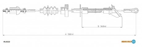 450122 Трос зчеплення Terra все 1,3-1,4-DS 5speed -90 (ADRIAUTO підбір по vin на Brocar