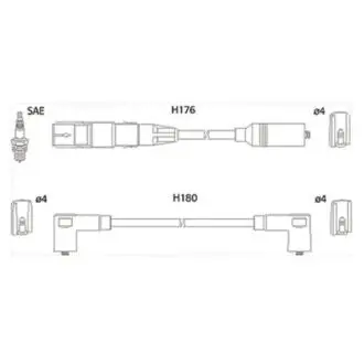 134766 К-кт высоковольтных проводов Golf III,IV 1.6 -94 HITACHI підбір по vin на Brocar