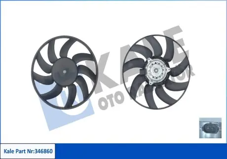 346860 Вентилятор радіатора Audi A4 07-,A5/6/7,Q5,Seat KALE OTO RADYATOR підбір по vin на Brocar