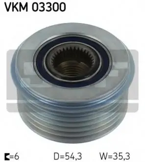 VKM03300 Шків генератора Jumper 2.0/2.2HDi 01-, Jumpy 0 SKF підбір по vin на Brocar