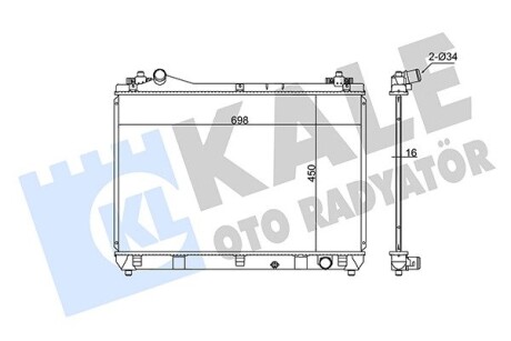 348645 Радиатор охлаждения Grand Vitara II 1.6/2.7 -5 KALE OTO RADYATOR підбір по vin на Brocar