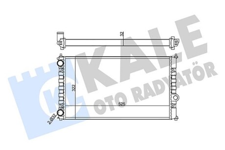 355590 Радиатор охлаждения Caddy II,Polo,Seat 1.6/1.8 KALE OTO RADYATOR підбір по vin на Brocar