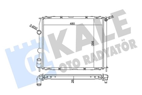 351895 Радиатор охлаждения Clio II,Kangoo 1.2/1.4 97- KALE OTO RADYATOR підбір по vin на Brocar