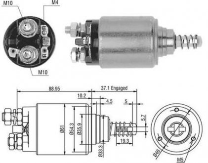 AME0402 Соленоїд IVECO,RENAULT - BOSCH [940113050402] MAGNETI MARELLI підбір по vin на Brocar