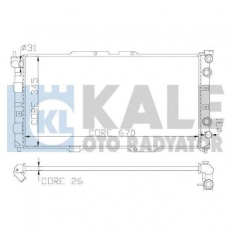 342015 Радиатор охлаждения Mazda 323 F V 1.5/1.8 -94 KALE OTO RADYATOR підбір по vin на Brocar