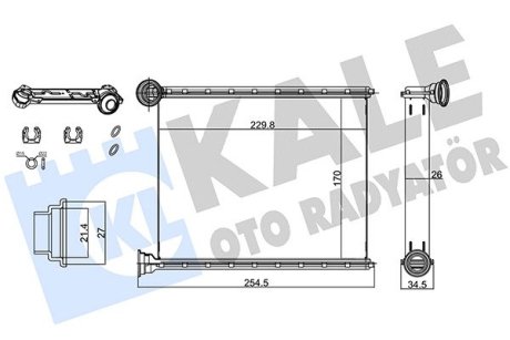 347120 Радиатор отопления C3 Picasso,Peugeot 308 07- KALE OTO RADYATOR подбор по vin на Brocar