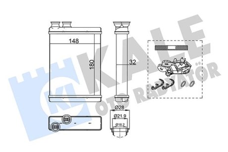 355235 Радиатор отопления, 308 II / 308 SW II HEATER KALE OTO RADYATOR підбір по vin на Brocar