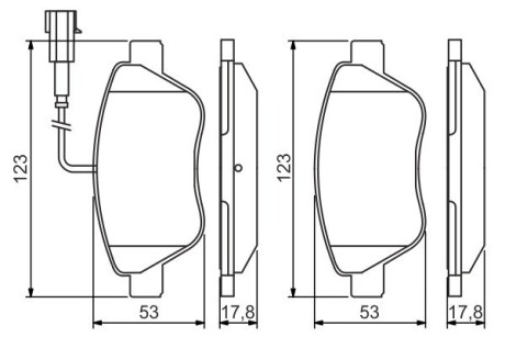 0986495342 Гальмівна колодка передн.Doblo 1.3D,Idea 04- BOSCH підбір по vin на Brocar