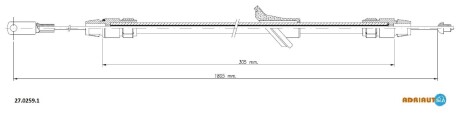 2702591 Трос ручного гальма 1805/306mm Sprinter 06- ADRIAUTO підбір по vin на Brocar
