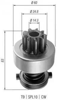 AMB0358 Бендикс (z=9) DB Atego/Vario [940113020358] MAGNETI MARELLI підбір по vin на Brocar