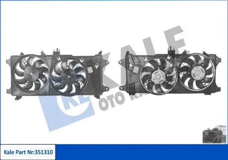 351310 Вентилятор радіатора Doblo 1.3/1.9JTD 01-05 KALE OTO RADYATOR підбір по vin на Brocar