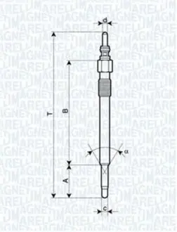 UC42A Свеча накала VW LT MKII 2.8 [062900050304] MAGNETI MARELLI подбор по vin на Brocar