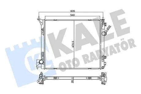355545 Радіатор охолодження Qashqai 1.2/1.6dCi 13- KALE OTO RADYATOR підбір по vin на Brocar