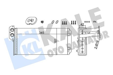 355280 Радиатор отопления Sprinter,VW LT28-46 96- KALE OTO RADYATOR подбор по vin на Brocar