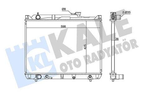 346035 Радиатор охлаждения Grand Vitara I 2.7 -1 KALE OTO RADYATOR підбір по vin на Brocar