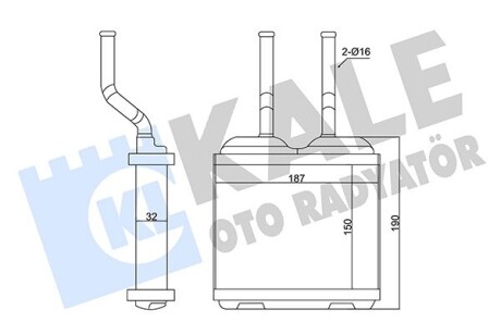 346685 Радиатор отопления Combo,Corsa B,Frontera KALE OTO RADYATOR подбор по vin на Brocar