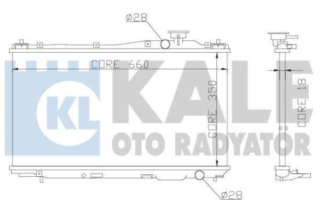 357000 Радіатор охолодження Civic VII 1.4/1.7 01- KALE OTO RADYATOR підбір по vin на Brocar