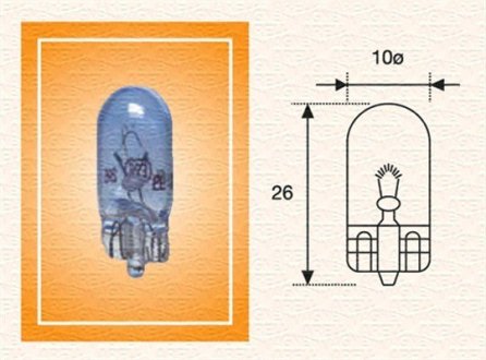 W5W12VBLUE W5W фиолет. 12V5W Автолампа безцокольная MAGNETI MARELLI підбір по vin на Brocar