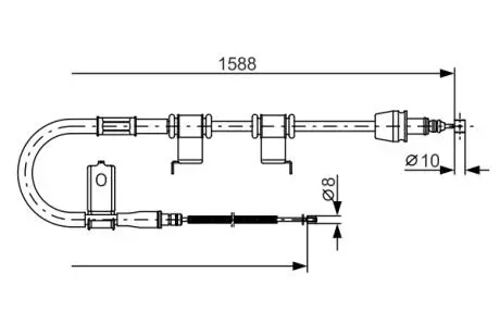 1987482359 Трос ручн.тормоа прав.Accent,Kia Rio 05- BOSCH подбор по vin на Brocar