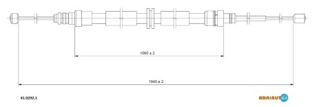 4102921 Трос ручного тормоза Laguna II (лев/пр.) ADRIAUTO підбір по vin на Brocar