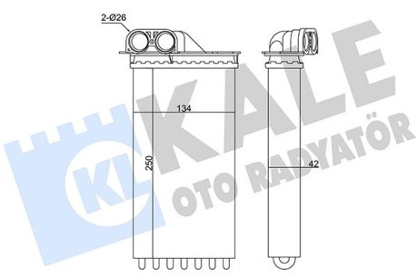 346440 Радіатор опалення C2/3,Peugeot 1007 05- KALE OTO RADYATOR підбір по vin на Brocar