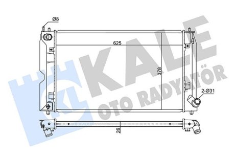 354210 Радиатор охлаждения Corolla 1.4 D-4D 04- KALE OTO RADYATOR підбір по vin на Brocar