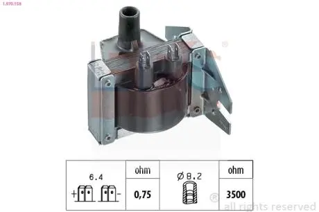 1970158 Катушка зажигания Fiorino 1.1/1.3 -94. EPS підбір по vin на Brocar