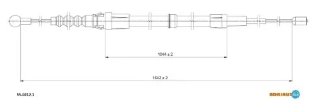 5502121 Трос ручного гальма Polo -09 (1044mm) ADRIAUTO підбір по vin на Brocar