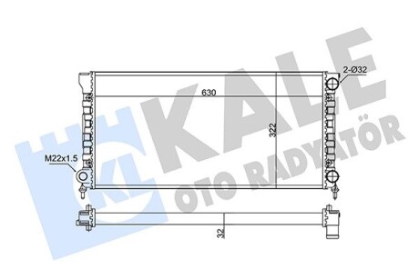 348285 Радіатор охолодження Passat 1.8/2.0 88- KALE OTO RADYATOR підбір по vin на Brocar