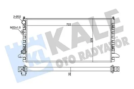 348295 Радіатор охолодження Passat 1.6/2.8 90- KALE OTO RADYATOR підбір по vin на Brocar