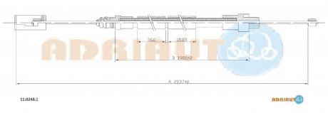 1102481 Трос ручного тормоза задн. лев. 806 0 ADRIAUTO підбір по vin на Brocar