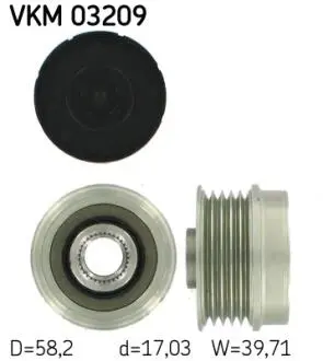 VKM03209 Шків генератора Bravo,Doblo,Punto 07- SKF підбір по vin на Brocar
