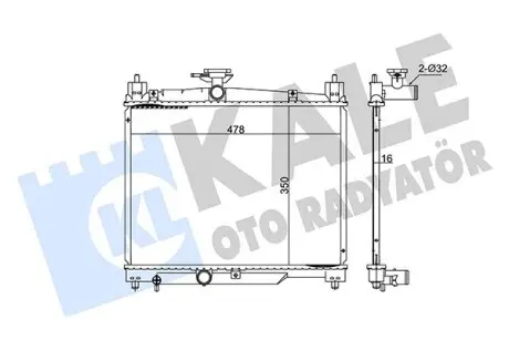 348430 Радиатор охлаждения Yaris 1.0/1.3 99- KALE OTO RADYATOR підбір по vin на Brocar