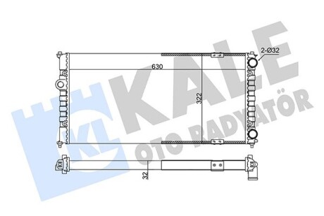 351230 Радиатор охлаждения Polo,Seat 1.6/2.0 KALE OTO RADYATOR підбір по vin на Brocar