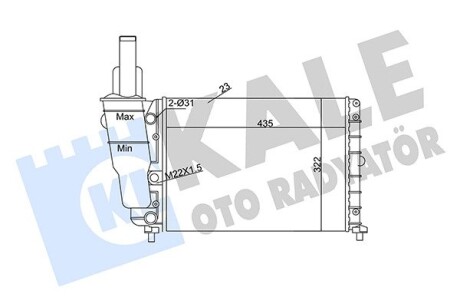 351840 Радиатор охлаждения Punto 1.1/1.2 93- KALE OTO RADYATOR підбір по vin на Brocar