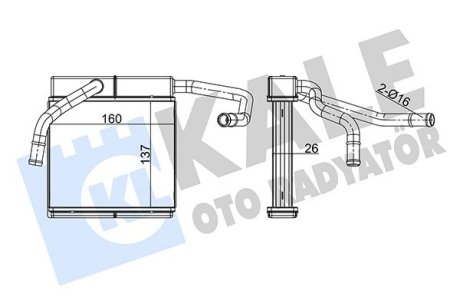 355185 Радиатор отопления Ranger,Mazda BT-50 KALE OTO RADYATOR підбір по vin на Brocar