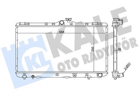 351885 Радиатор охлаждения Corolla 2.0D 92- KALE OTO RADYATOR підбір по vin на Brocar